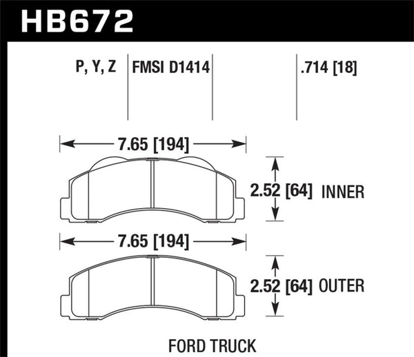 Hawk Performance Front Street Brake Pad for 10-11 Ford Expedition / F-150 SVT Raptor