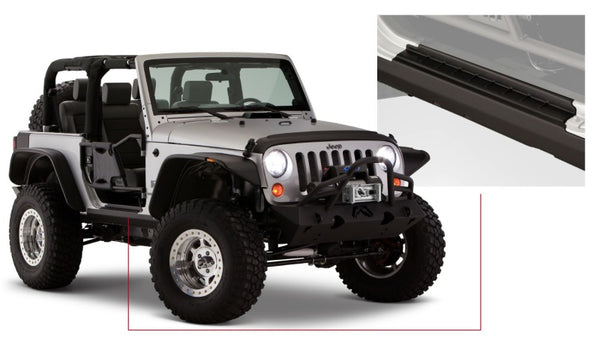 Bushwacker Jeep Wrangler 07-18 Trail Armor Rocker Panel & Sill Plate Cover - Black