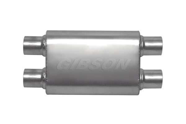 Gibson CFT Superflow Dual/Dual Oval Muffler - 4x9x13in, 2.25in Inlet/Outlet - Stainless Steel