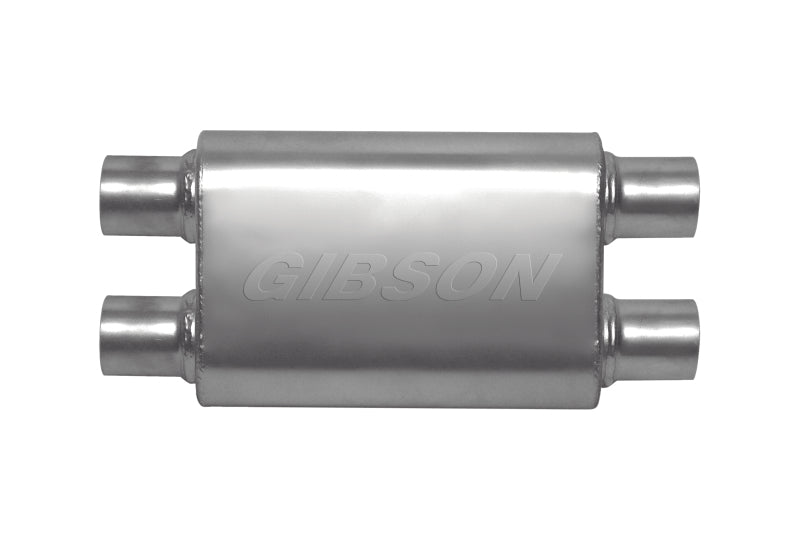 Gibson CFT Superflow Dual/Dual Oval Muffler - 4x9x18in/2.5in Inlet/2.5in Outlet - Stainless