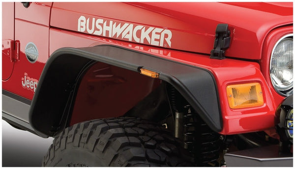 Bushwacker Flat Style Fender Flares for 97-06 Jeep TJ - Black (2pc)