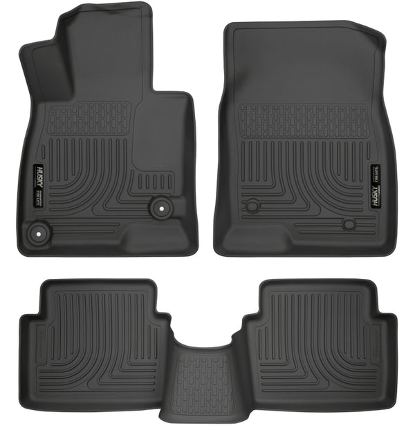 Husky Liners WeatherBeater Black Floor Liners for 2014 Mazda 3 Hatch & Sedan - Front & Second Row