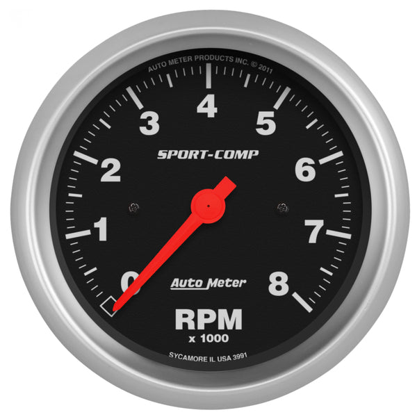 AutoMeter Sport-Comp 3-3/8" 8000 RPM Electronic In-Dash Tachometer
