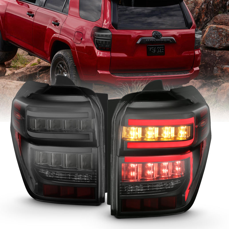 Anzo Tail Lights - 14-20 Toyota 4Runner Black Housing Smoke Lens