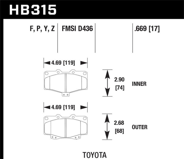 Hawk LTS High Performance Street Brake Pads