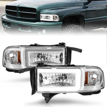 Load image into Gallery viewer, ANZO 94-02 Dodge RAM Crystal Headlight - w/ Light Bar Chrome Housing