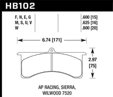 Load image into Gallery viewer, Hawk AP Racing 6/Wilwood HT-10 Race Brake Pads