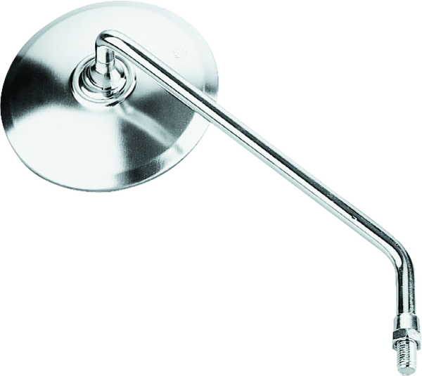 BikeMaster Round Stainless Steel Side Mirror - 10mm Left-Hand Thread