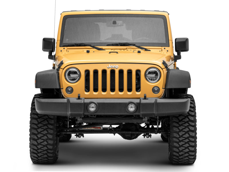 Raxiom 97-18 Jeep Wrangler TJ/JK 7-Inch LED Headlights w/ Halos- Black Housing (Clear Lens)