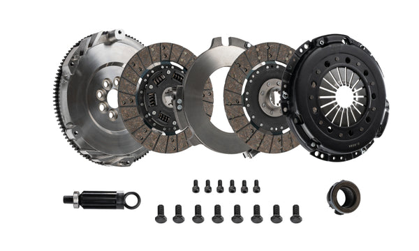 DKM Clutch MS Twin Disc Kit for BMW E46 M3 with Steel Flywheel (660 ft/lbs Torque)