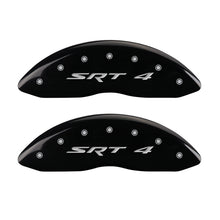 Load image into Gallery viewer, MGP Front set 2 Caliper Covers Engraved Front SRT4 Black finish silver ch