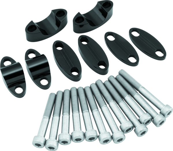 BikeMaster 1-1/8in Aluminum Handlebar Risers - Black