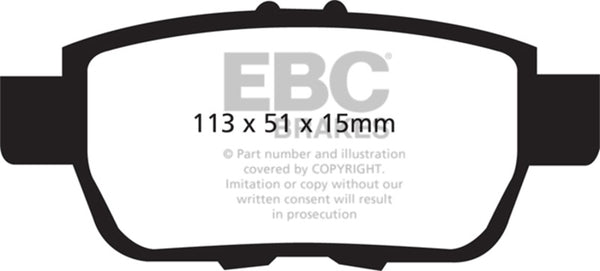 EBC Yellowstuff Performance Brake Pads for 09-14 Acura TL 3.5 - Rear