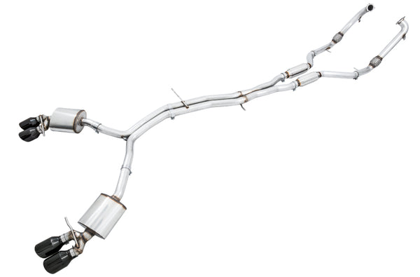 AWE Tuning Touring Edition Exhaust for Audi B9 S4 - Non-Resonated Catback, Black 102mm Tips