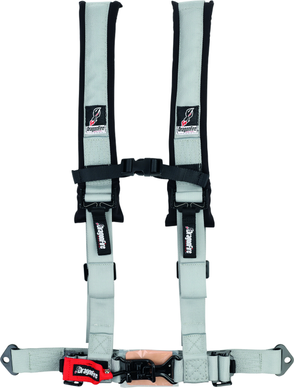 DragonFire Racing 4-Point H-Style Harness - 2in Buckle - Grey