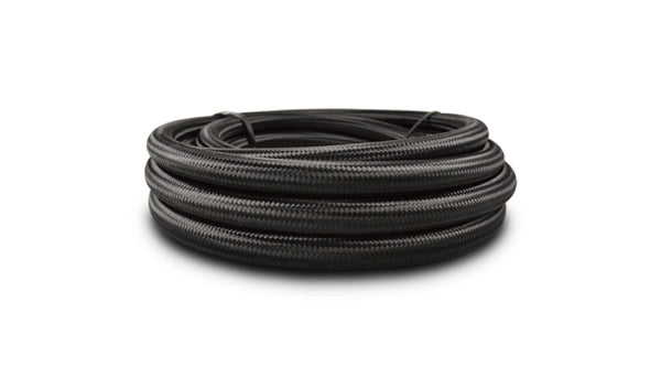 Vibrant Black Nylon Braided Flex Hose w/ PTFE Liner (10 foot roll) -12AN