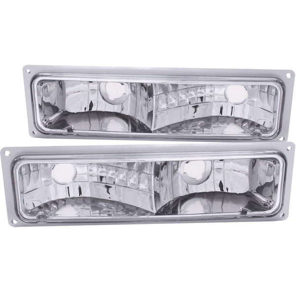 ANZO Euro Parking Lights (Chrome/Clear) for 19881998 Chevrolet C1500
