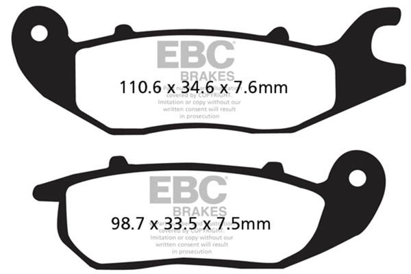EBC 04-10 Honda CBR 125 R (6 Bolt Front Disc/Canada)Front Left FA-SFA-X Brake Pads