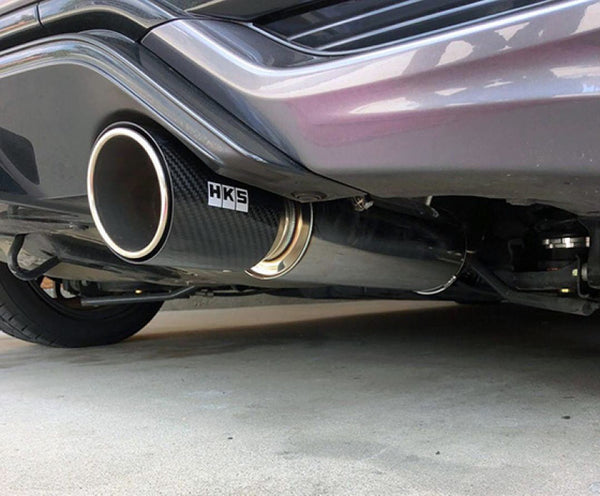 HKS Hi-Power Catback Muffler for 2014+ Honda Fit Sport GK5 with Carbon Tips