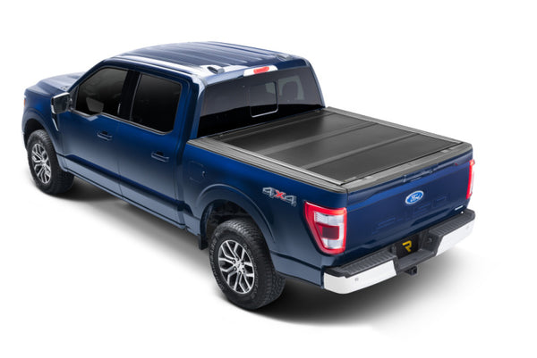 Hard Folding Tonneau Cover for Ford F-150 – Ultra Flex 21–25 5ft 7in Matte Black ABS (Includes Lightning)