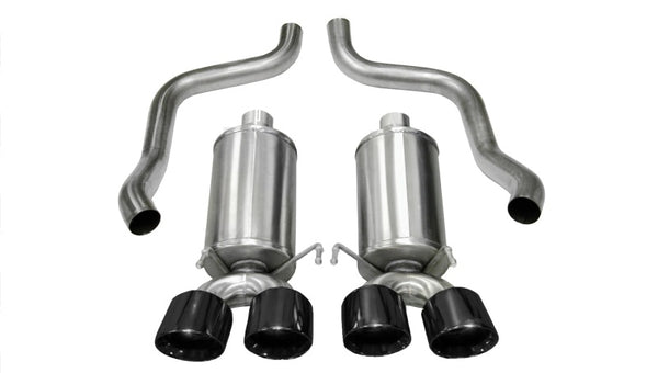 Corsa Axle-Back Exhaust for 2009-2013 Chevrolet Corvette C6 6.2L V8 with Dual Black 3.5in Tips