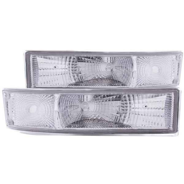 ANZO Euro Parking Lights Pair for 1995-2005 Chevrolet Astro Van - Clear Lens, Chrome Housing