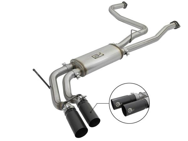 aFe POWER Rebel Series 2.5in Cat Back Exhaust with Black Tips for 2016-2017 Nissan Titan V8 5.6L