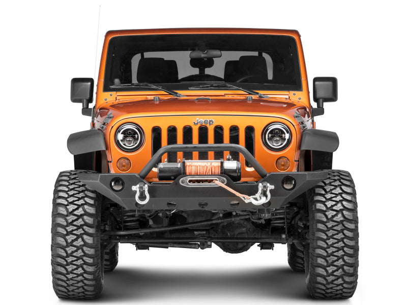 Raxiom 97-18 Jeep Wrangler TJ/JK Axial Halo Headlights w/ DRL Amber Signals- Blk Hsng (Clear Lens)