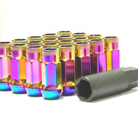 Wheel Mate Muteki SR48 Open End Lug Nuts - Yellow Chrome 12x1.50 48mm