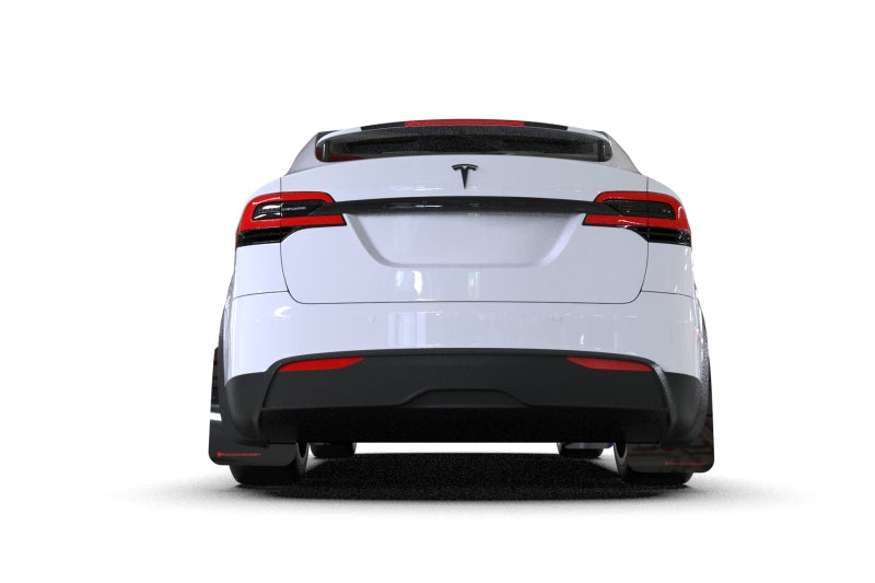 Rally Armor 22-24 Tesla Model X Black UR Mud Flap - Metallic Black Logo