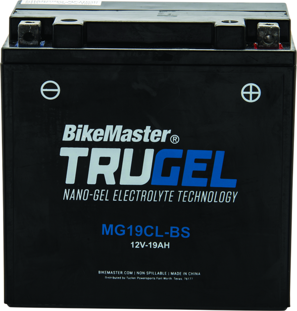BikeMaster TruGel MG19CL-BS Gel Motorcycle Battery 290 CCA (175x100x175mm)