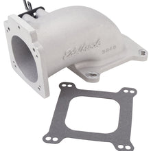 Load image into Gallery viewer, Edelbrock Low Profile Intake Elbow 90mm Throttle Body to Square-Bore Flange As-Cast Finish