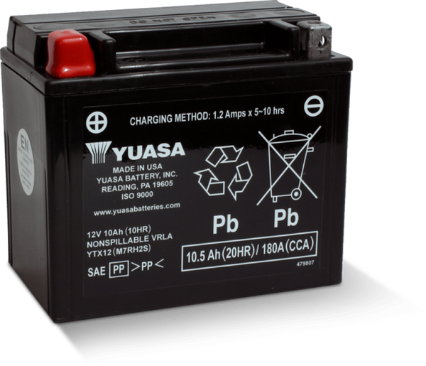 Yuasa YTX12 Maintenance Free AGM 12-Volt Battery