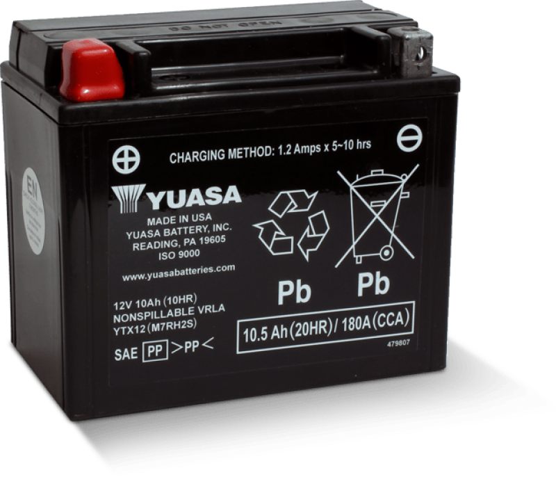 Yuasa YTX12 Maintenance Free AGM 12-Volt Battery