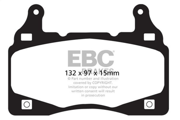 EBC Yellowstuff Front Brake Pads for 2011-2015 Chevrolet Camaro 5th Gen 6.2L