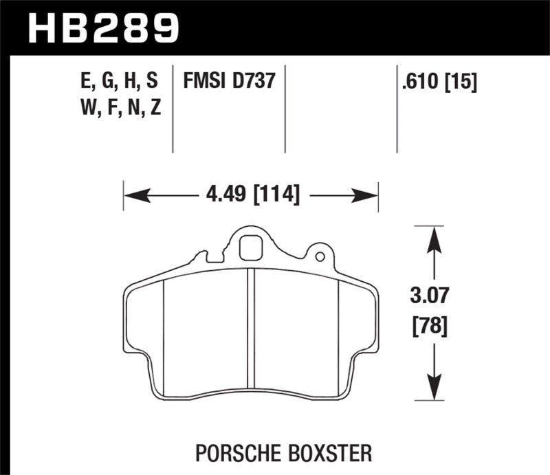 Hawk 97-08 Porsche Boxster DTC-60 Compound Front Brake Pads