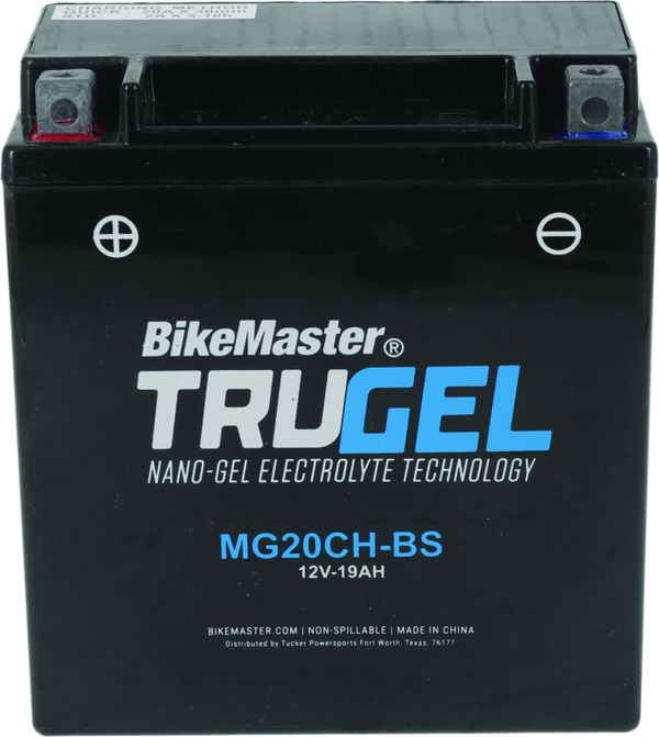 BikeMaster TruGel MG20CH-BS Motorcycle Battery 230 CCA (151 x 87 x 161mm)
