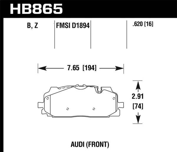 Hawk HPS 5.0 Front Brake Pads for 2018-2019 Audi S5