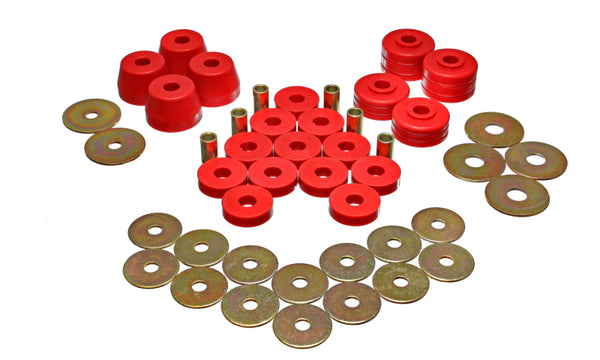Energy Suspension Hyper-Flex Body Mount Bushing Set - Red