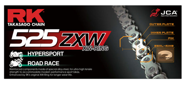 RK Chain CC525ZXW-120L XW-Ring - Chrome