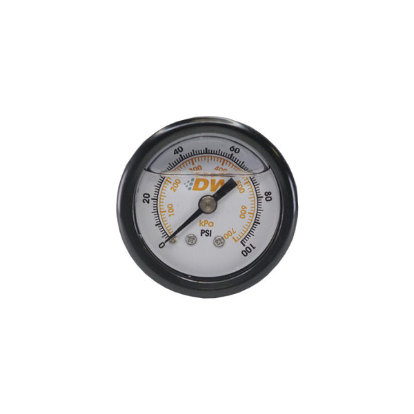 DeatschWerks 0-100 PSI 1/8in NPT Mechanical Fuel Pressure Gauge - 1.5in Diameter Black Housing