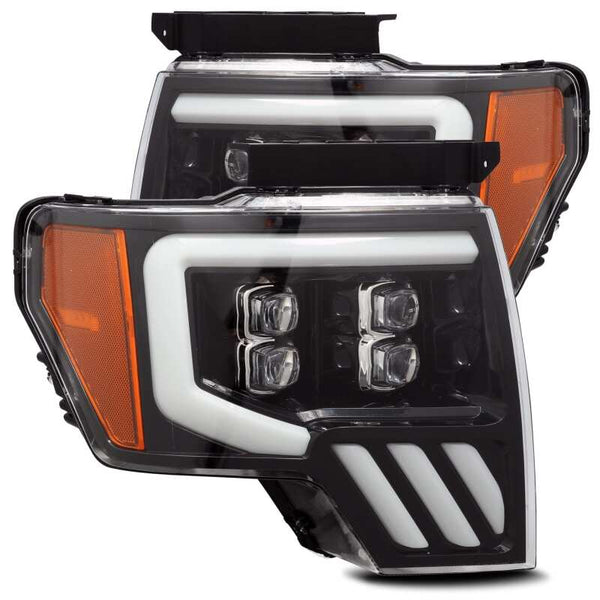 AlphaRex NOVA LED Projector Headlights Gloss Black w/ Sequential Signal for Ford F-150 2009-2014
