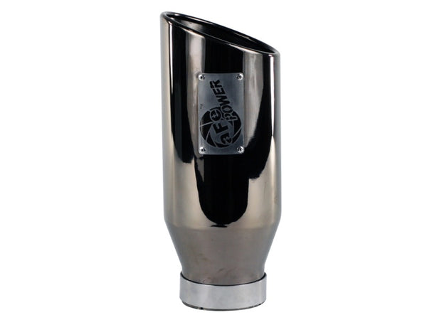 aFe MACHForce XP Catback Exhaust Tip - SS-304 Bolted (4In x 6Out x 15L, Black Chrome)