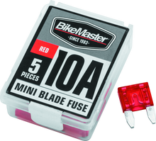 Load image into Gallery viewer, BikeMaster 5Piece 10A Replacement Mini Blade Fuse