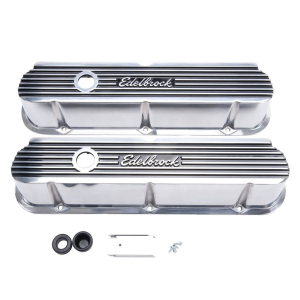 Edelbrock Elite II Valve Cover – Ford 289‑351W Tall Aluminum, Polished / Gloss Black (EDE4264)