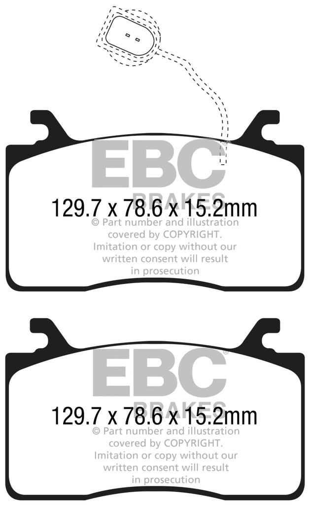 EBC 2016+ Alfa Romeo Guilia 2.0T Redstuff Front Brake Pads