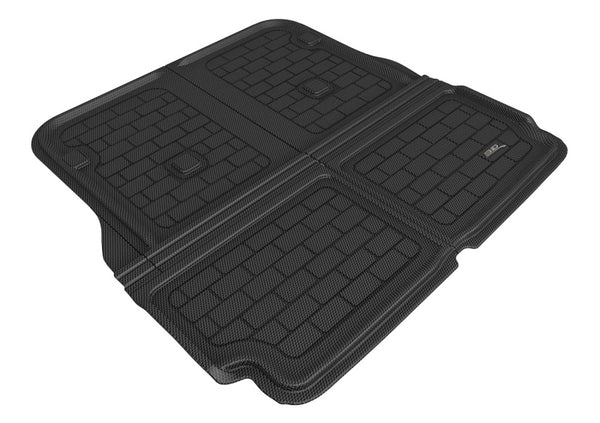 Custom Car Floormats 3D MAXpider Tesla Model X 2016–2020 (75D, 90D, 100D, P90D, P100D, Performance, Long Range Plus) Behind 2nd Row Cross Fold Kagu Cargo Liner – Black
