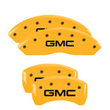 MGP 4 Caliper Covers Engraved Front & Rear GMC Yellow Finish Black Char 2019 GMC Arcadia