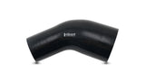 Vibrant 3.50in ID x 4in ID Gloss Black Silicone 45 Degree Transition Elbow