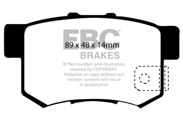 EBC Redstuff Rear Brake Pads for 1997 Acura CL 2.2